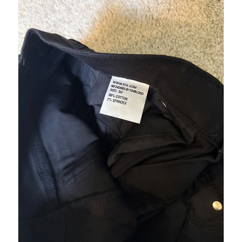 RTA Denis Mini Flared Jeans Black Sze 30